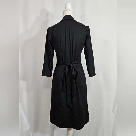 J. Mclaughlin black wrap midi dress women's size small - Picture 2 of 8